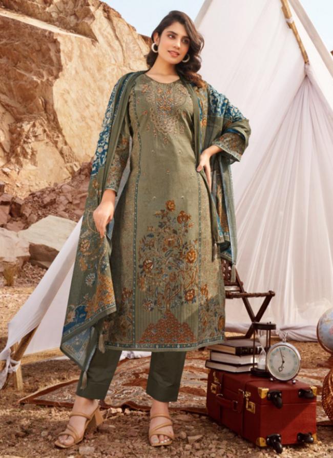 Pure Karachi Lawn Grey Casual Wear Schiffli Work Straight Suit